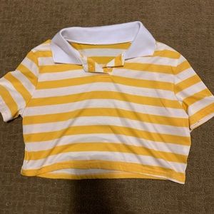 cropped collared t shirt
